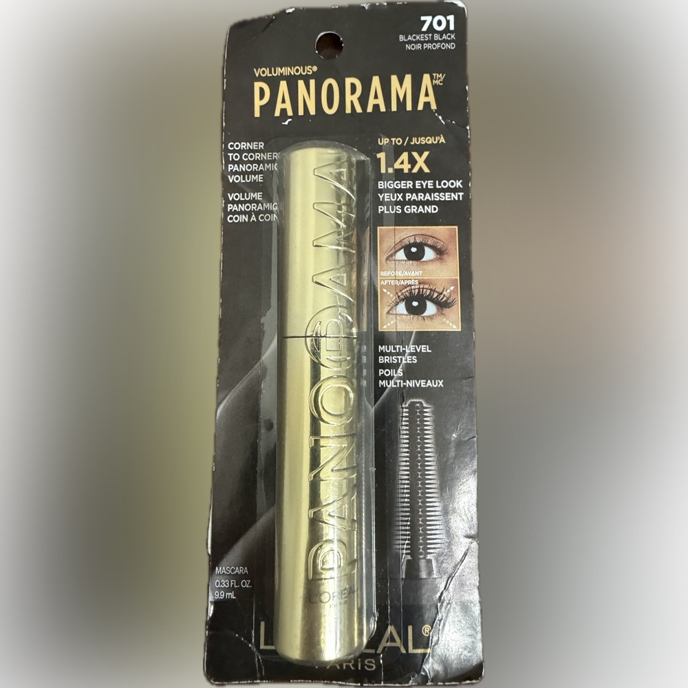 L'Oréal Voluminous Panorama Mascara 701 Blackest Black Volumizing 0.33 fl oz